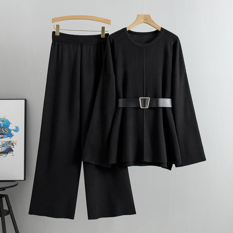 Classy Women's Knitted Loose Temperament Twinset Sweaters