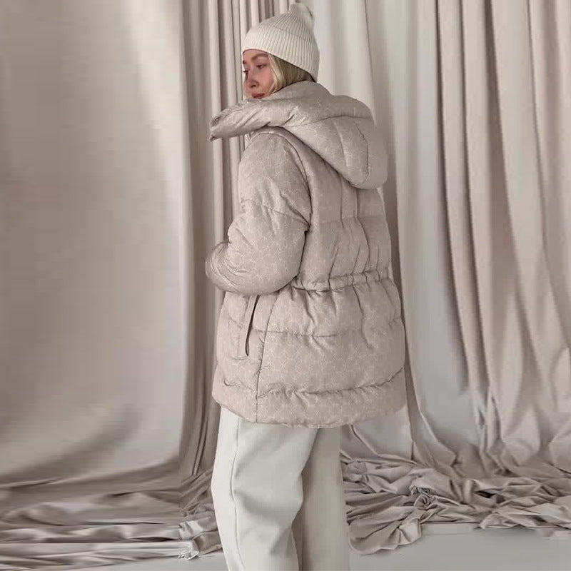 Women's Autumn Printed Warm Comfort Printing Mid-length Coats