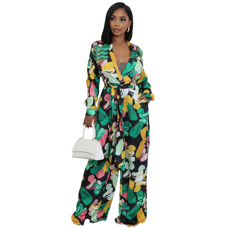 Women's High-waisted Trousers Casual Wide Leg Fashion Women's Jumpsuit/clothing