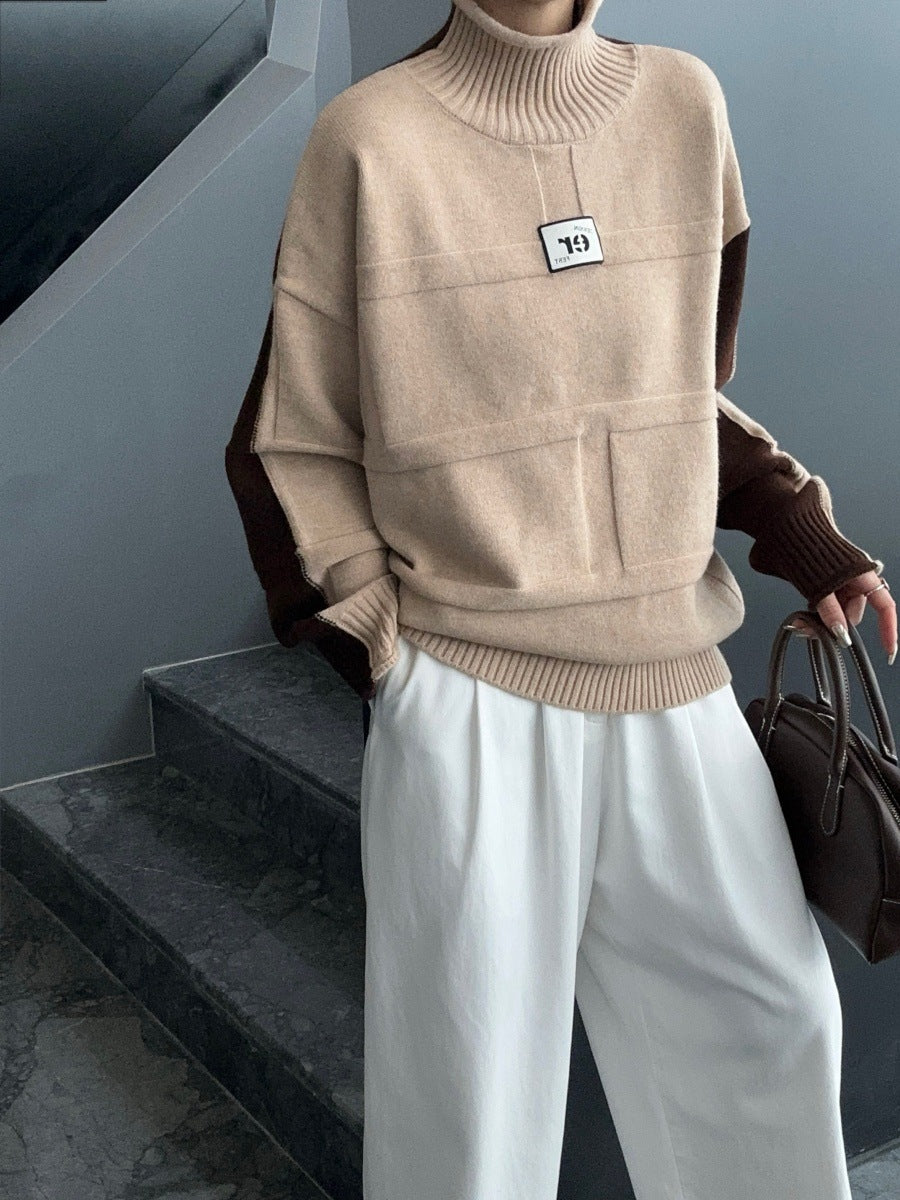 Pullover Loose Two-sided Wear Idle Style Large Version Outer Sweaters