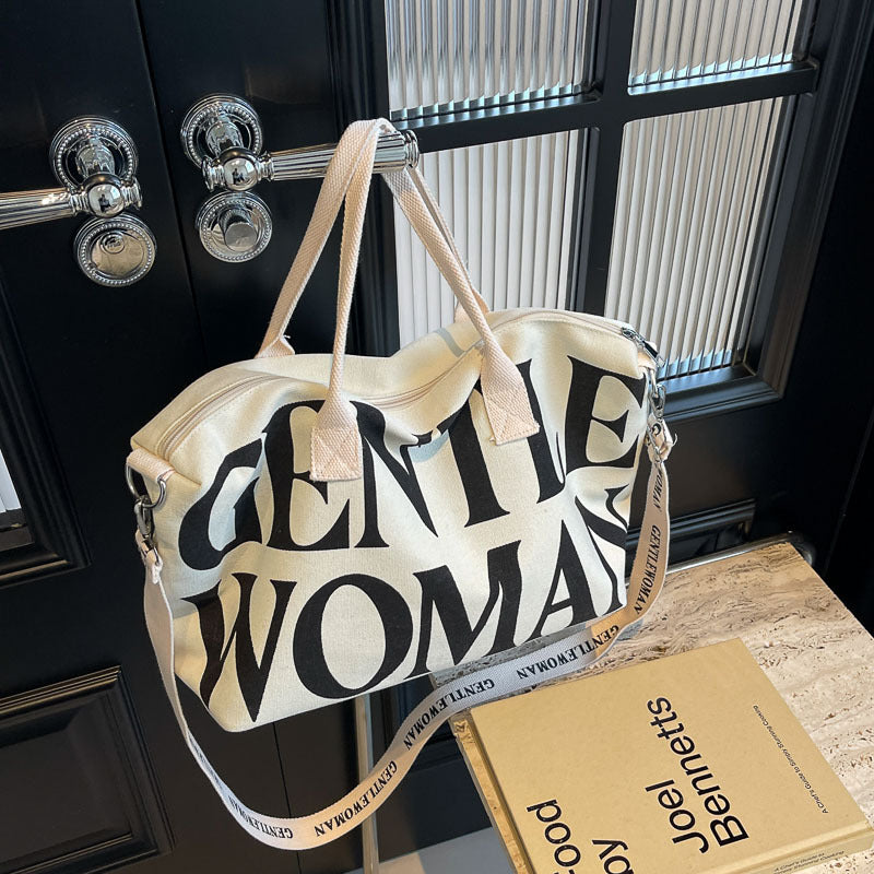 Large Capacity Letters Canvas Fashion One Crossbody Bags