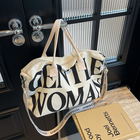 Large Capacity Letters Canvas Fashion One Crossbody Bags