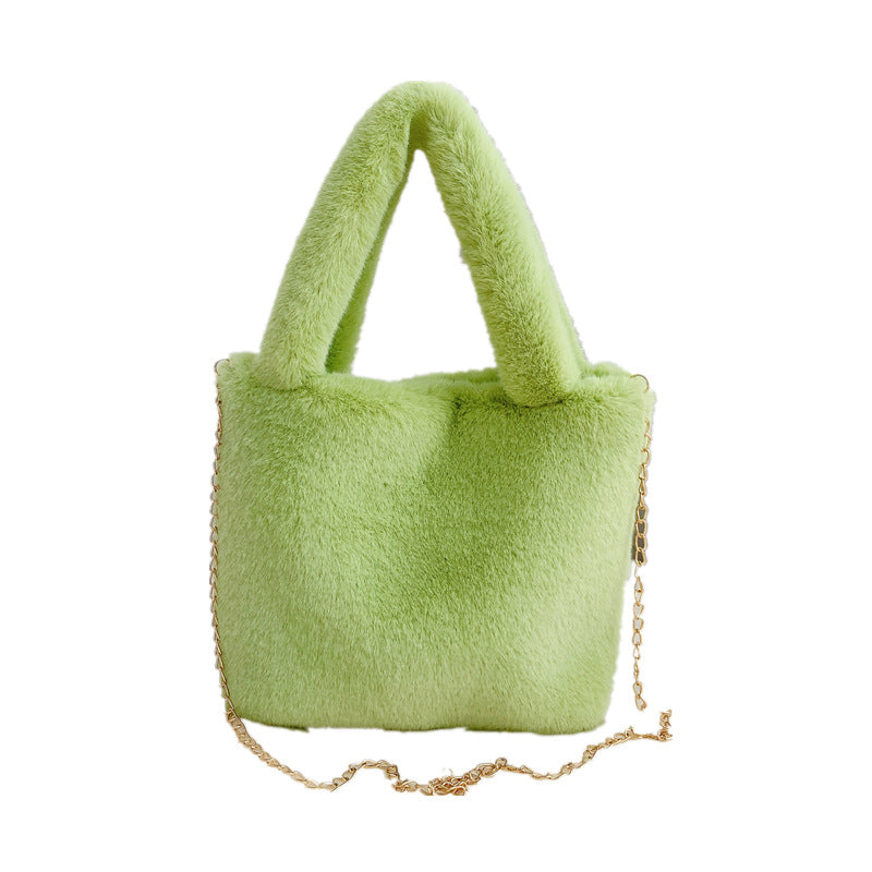 Women's Simple Plush One Fresh Korean Style Handbags