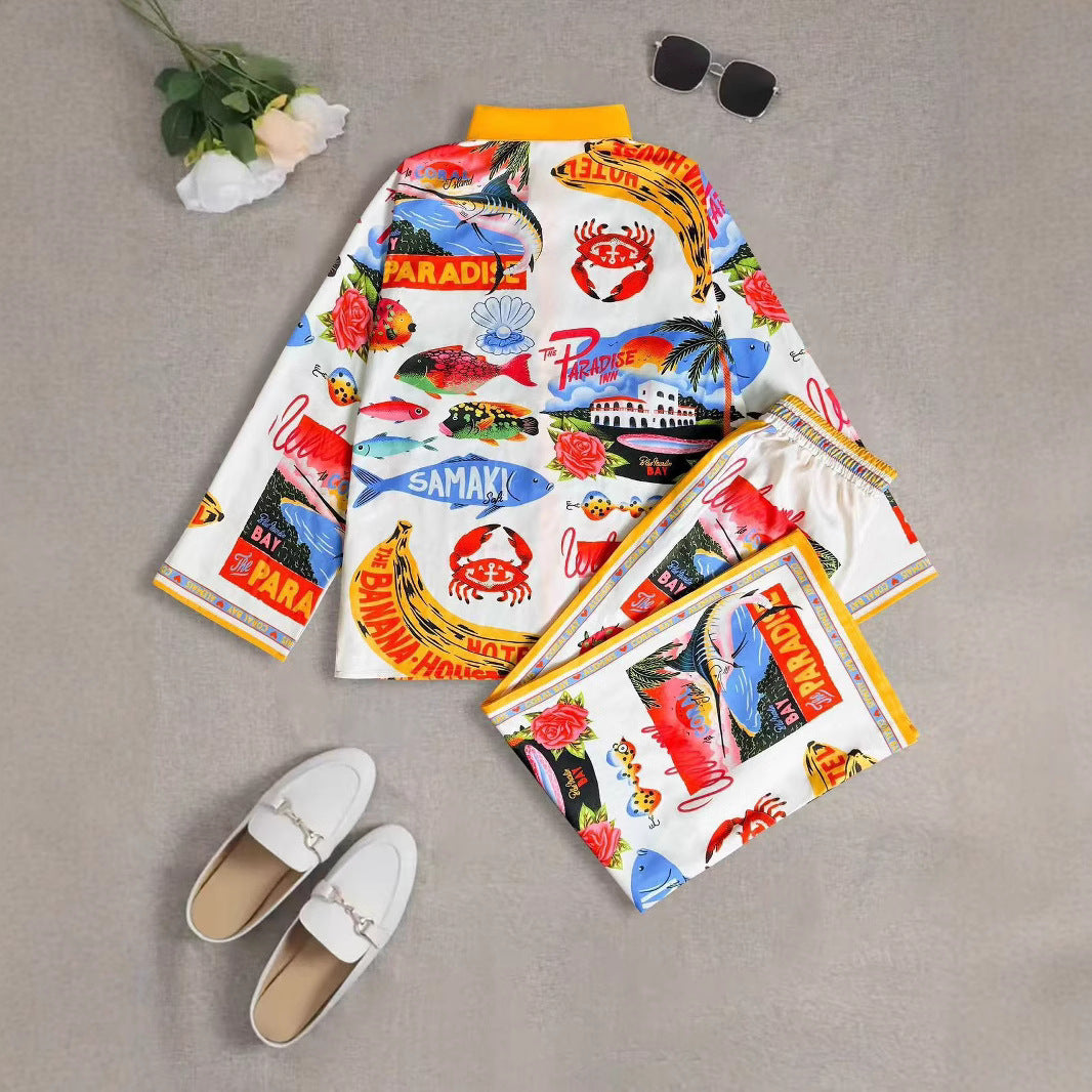 Women's Style Cruise Wear Seaside Tropical Printing Suits