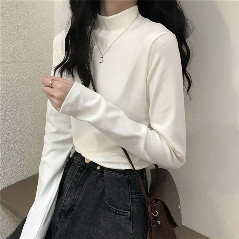 Women's Half Turtleneck Bottoming Shirt Inner Match Slimming Women's T-shirt