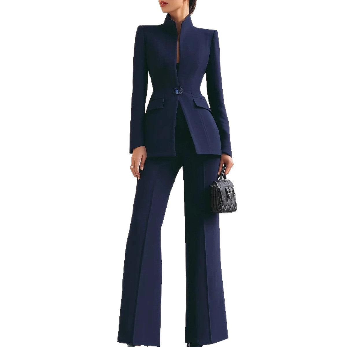 Women's Long-sleeved Solid Color Pocket One Button Small Suits