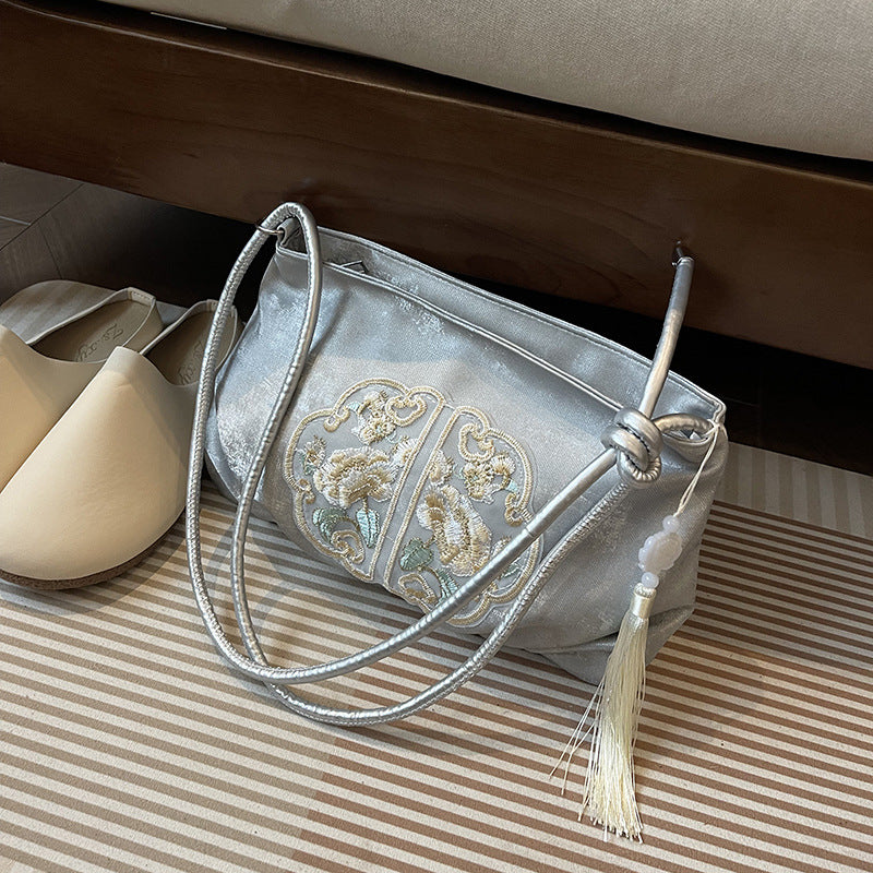 Women's Chinese Style Beaded Summer Western Commuter Crossbody Bags