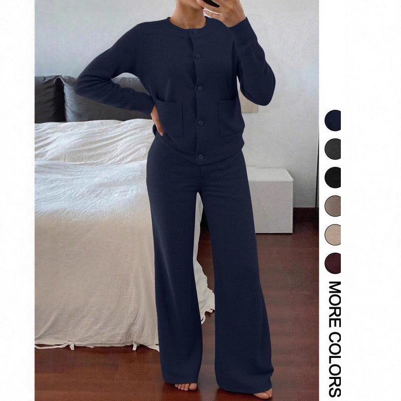 Women's Fashionable Temperament Knitted Idle Style Casual Suits