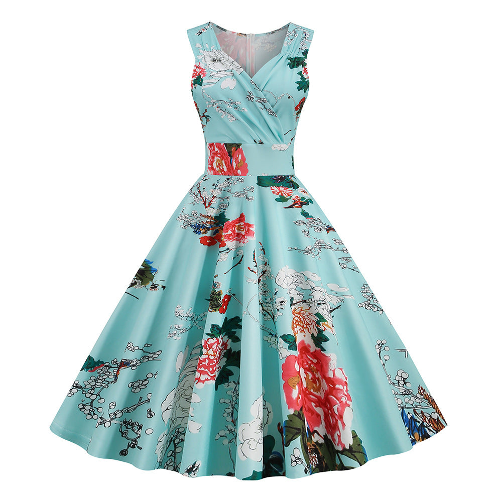 Party Style Vintage Printed Dress Cocktail Dresses