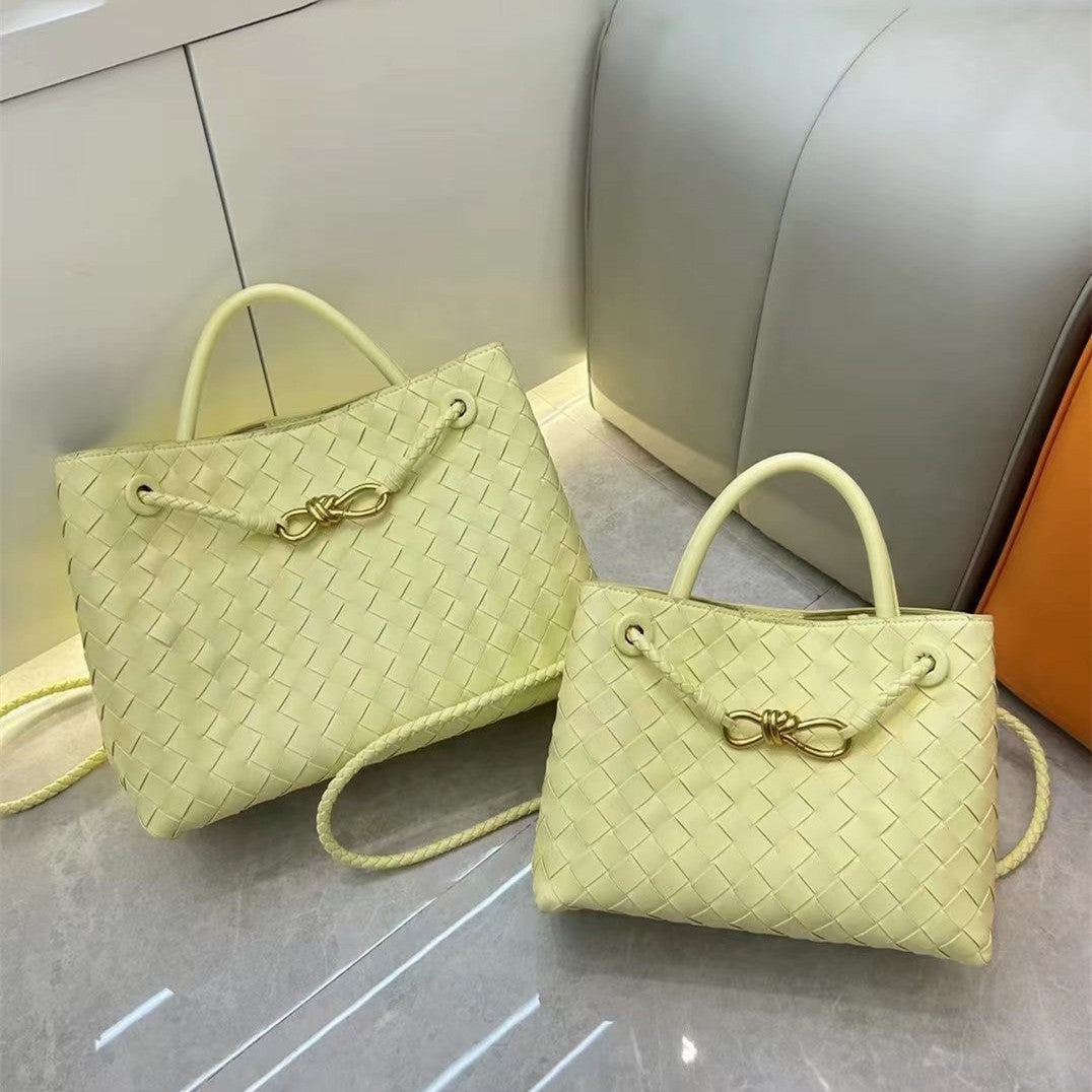 Women's Metal Cord Fastener Woven Underarm Crossbody Bags