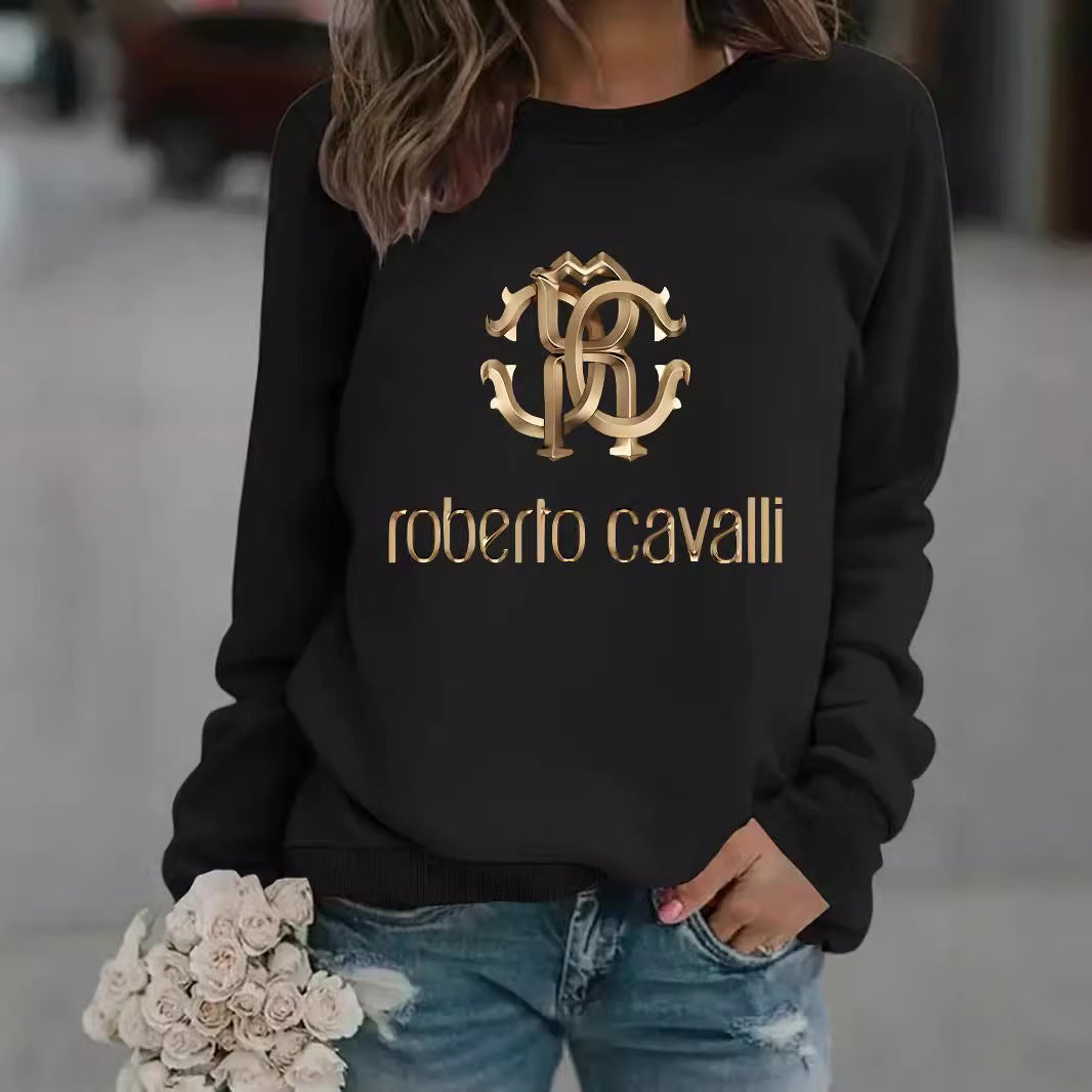 Women's Casual Long-sleeved Round Neck Printed Pullover Sweaters