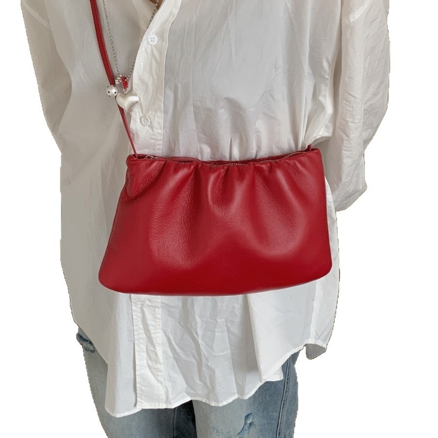 Inside Outside Sheepskin Cloud Autumn Pleated Bags