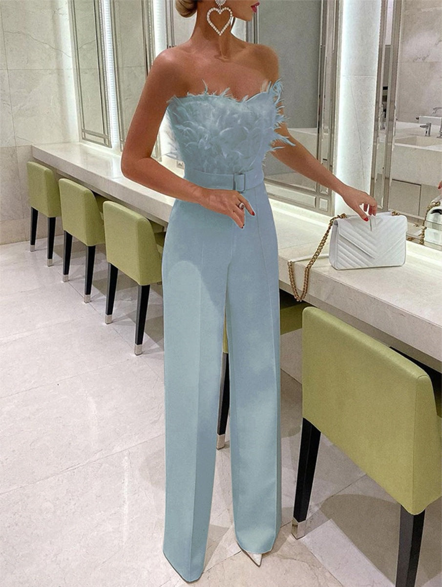 Classy Classic Feather Tube Sexy Fashion Pants
