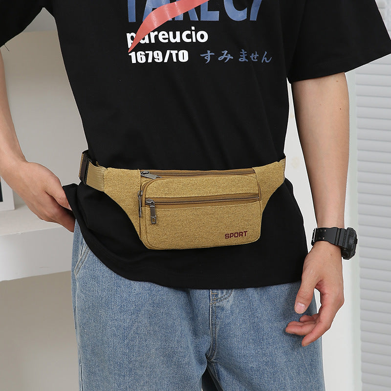 Men's Versatile Popular Retro Canvas Unisex Men's Waist Packs