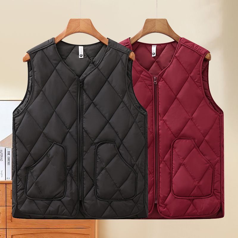 Women's Western Style Cotton Loose Warm Liner Lightweight Bottoming Waistcoat Vests