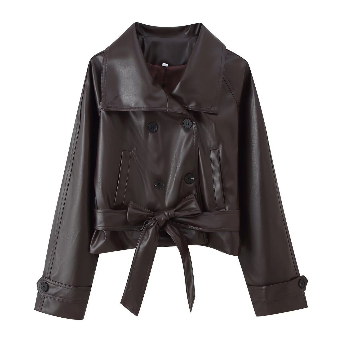 Women's Retro Two-color Double Breasted Lace Up Jackets