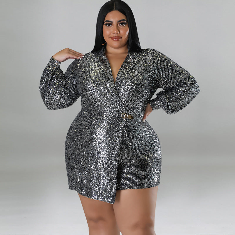 Women's Stylish Large Sequin One-piece Source Pants