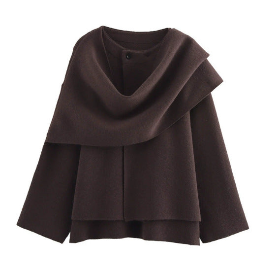 Women's Pretty Beautiful Asymmetric Scarf Knitted Jackets