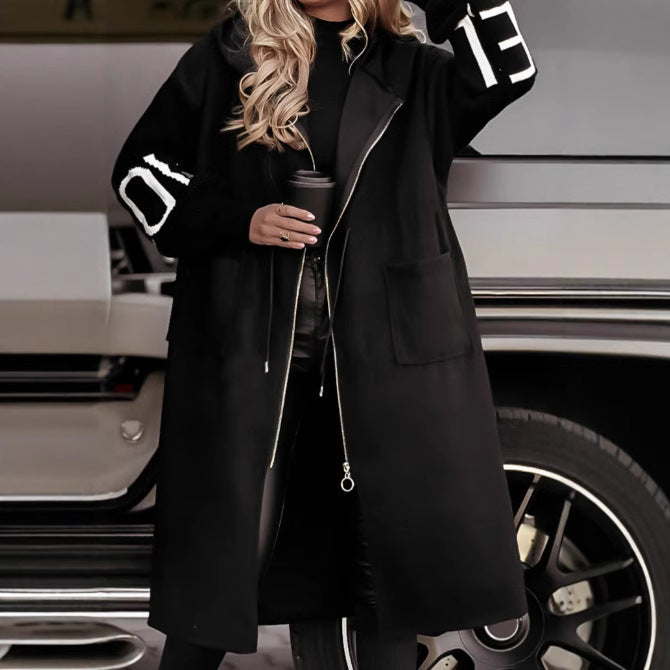 Women's High Quality Long Hoodie Trench For Coats