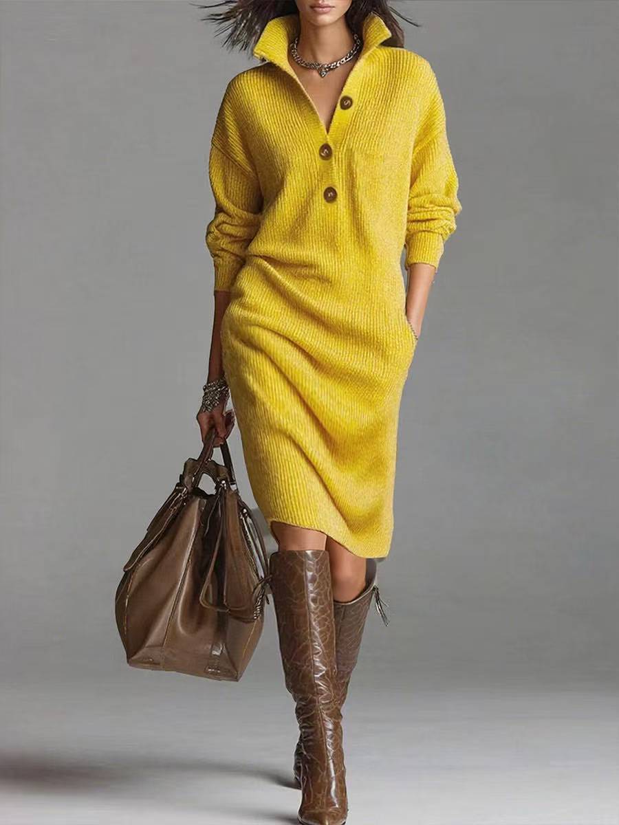 Women's Idle Style Overknee Dress Long Loose Sweaters
