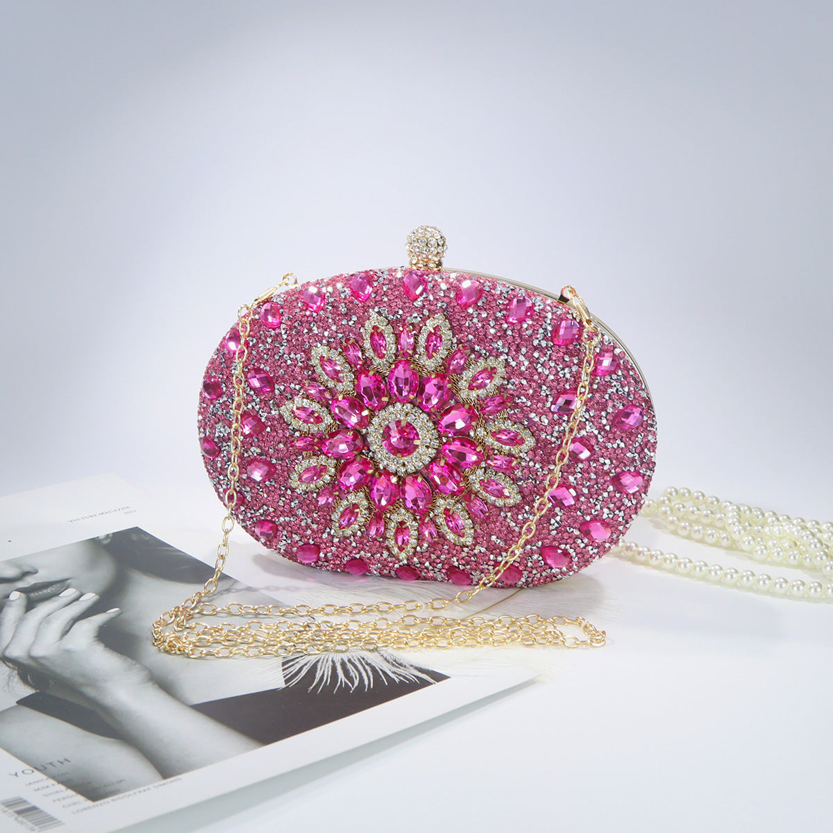 Women's Sunflower Diamond Cheongsam Formal Dress Evening Bags