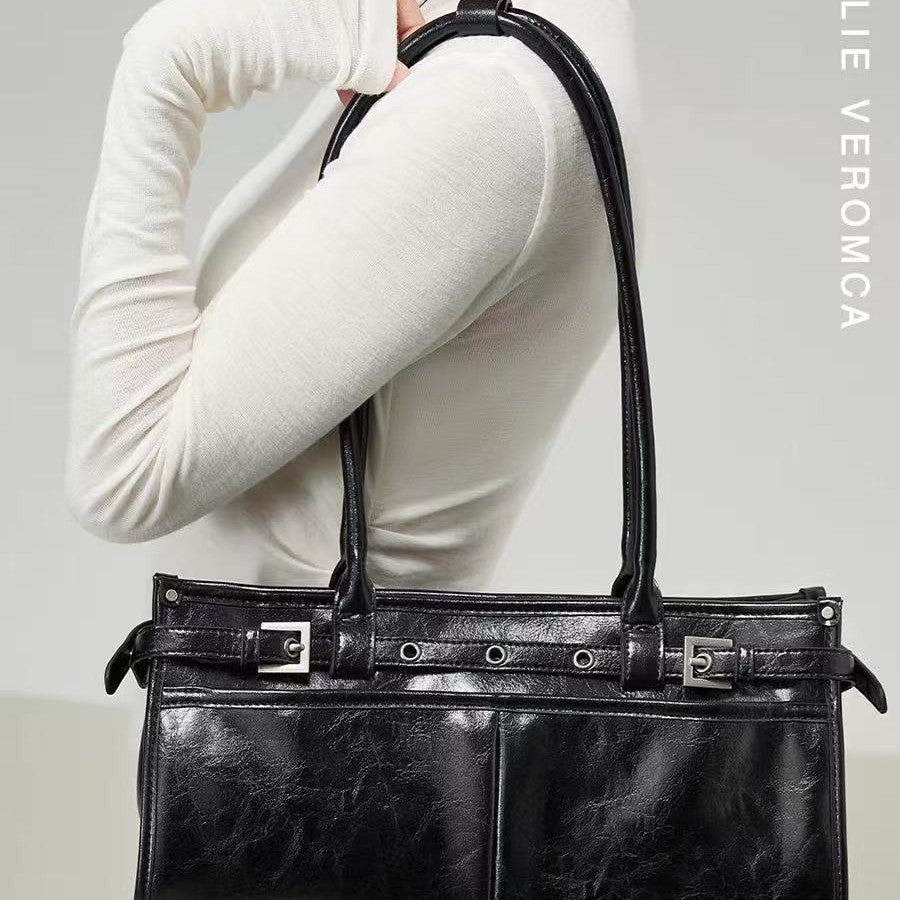 Women's Underarm Retro Fashion Commuter Niche Portable Large Shoulder Bags