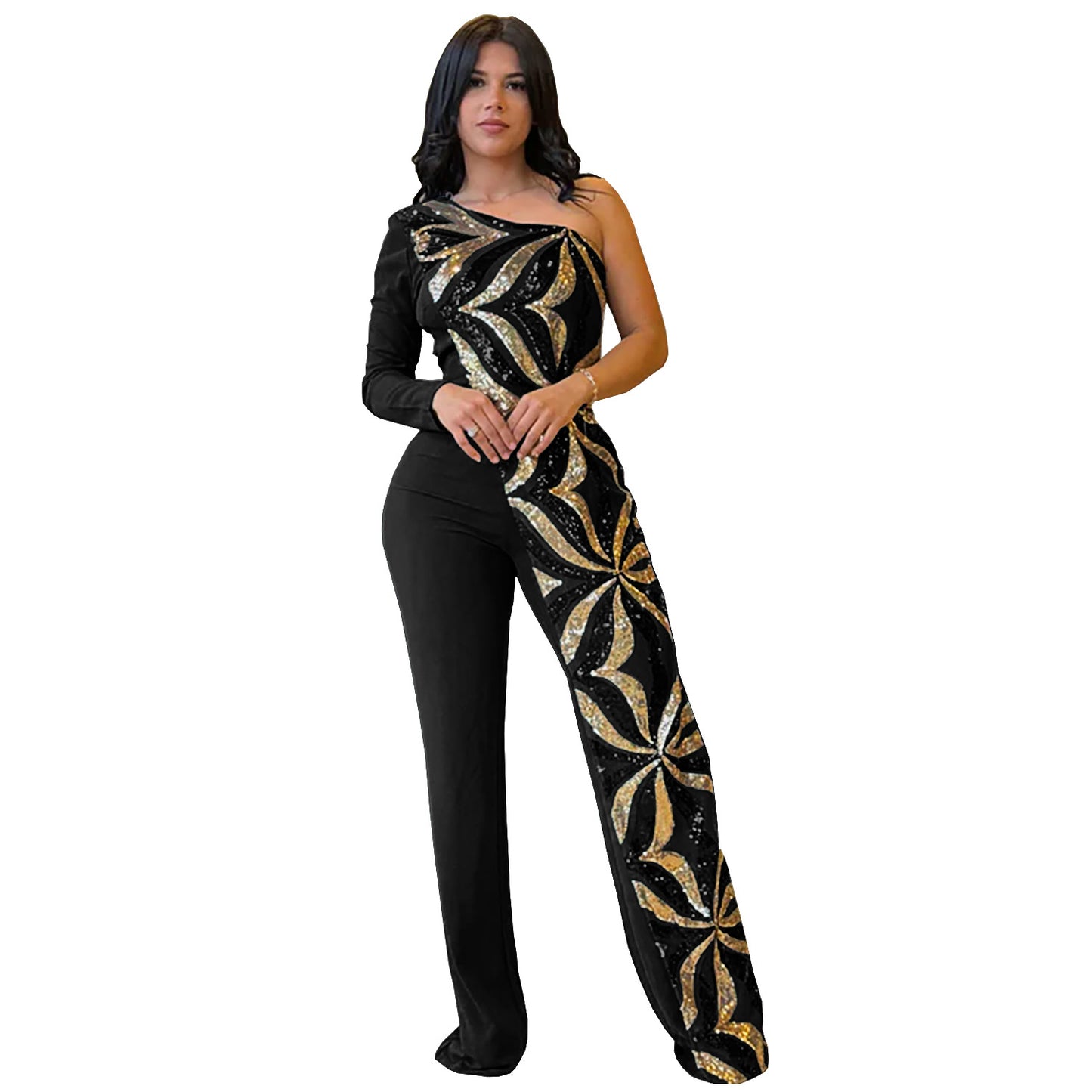 Women's Fashion Wear Elegant One Shoulder Bead Jumpsuits