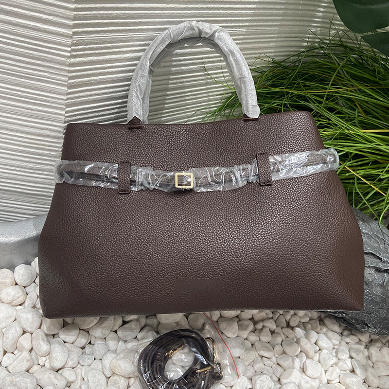 High-grade Soft Leather Lychee Pattern Solid Crossbody Bags