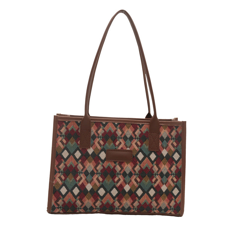 Women's Check Pattern Commuter Fashion Today Popular Tote Bags