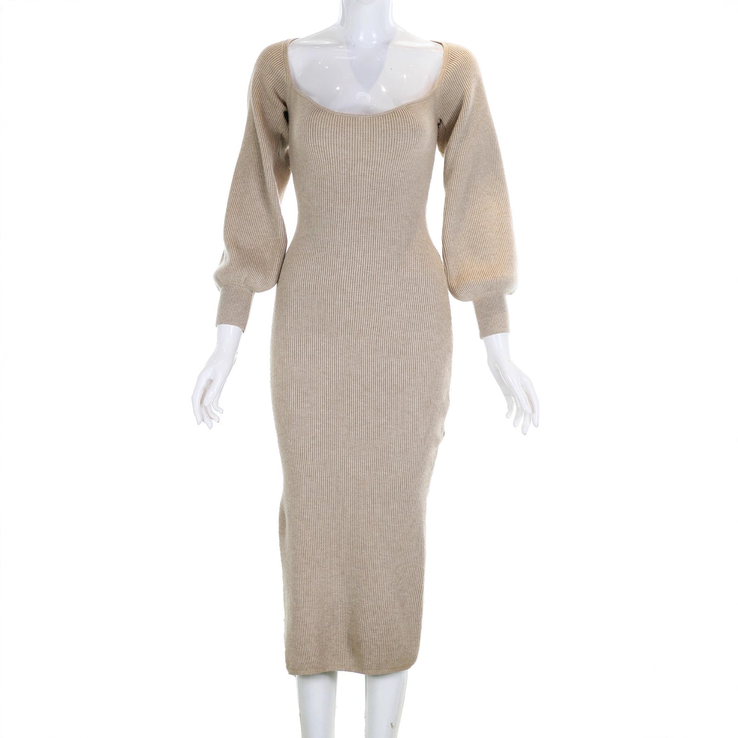 Women's Knitted Dress Sexy Elegant Slim Low-cut Dresses