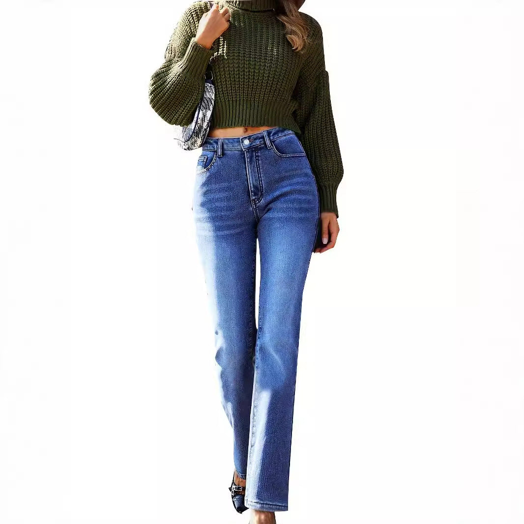 Women's Veet Padded Slimming Straight Trousers Jeans