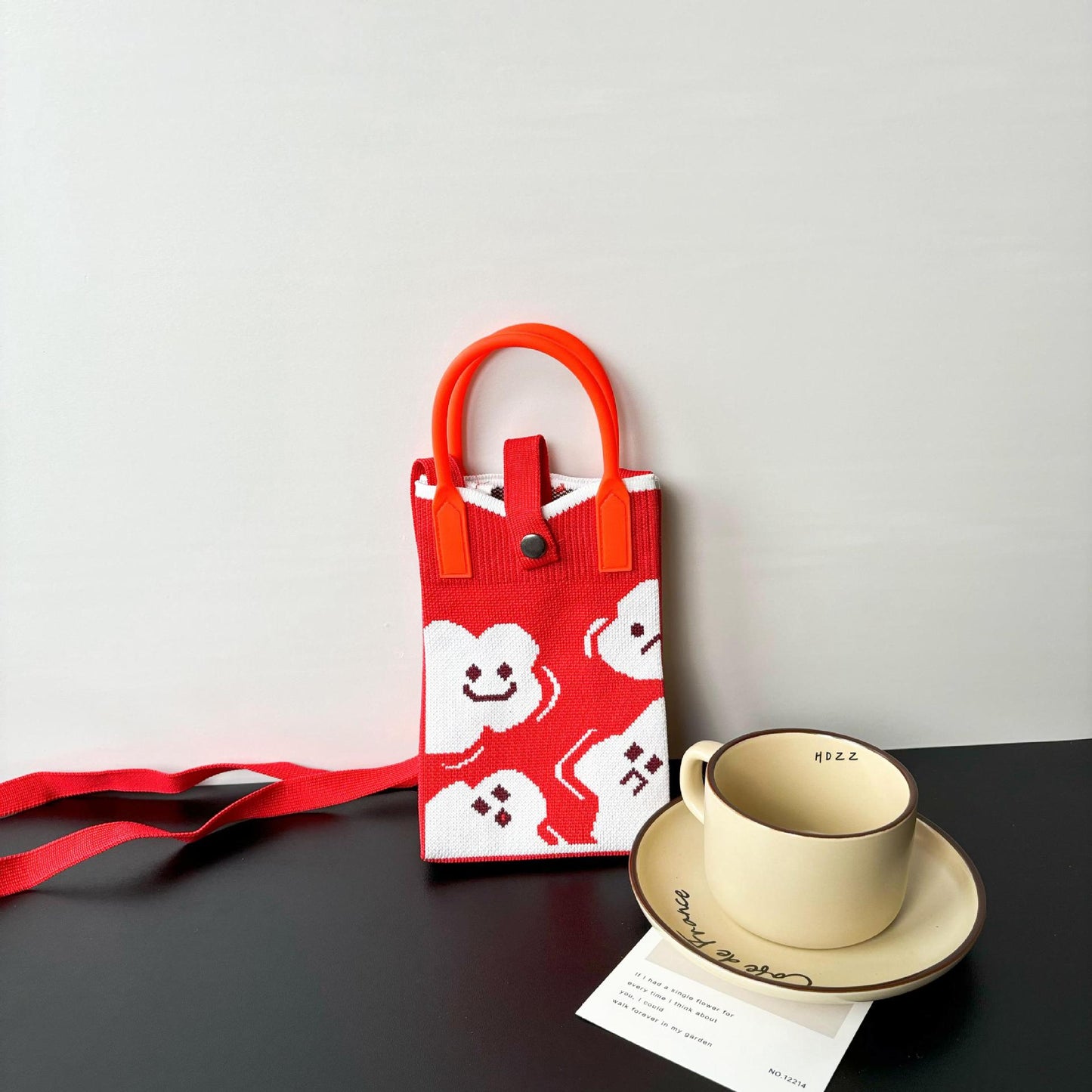 High Sense Mobile Cartoon Knitted Dopamine Bags