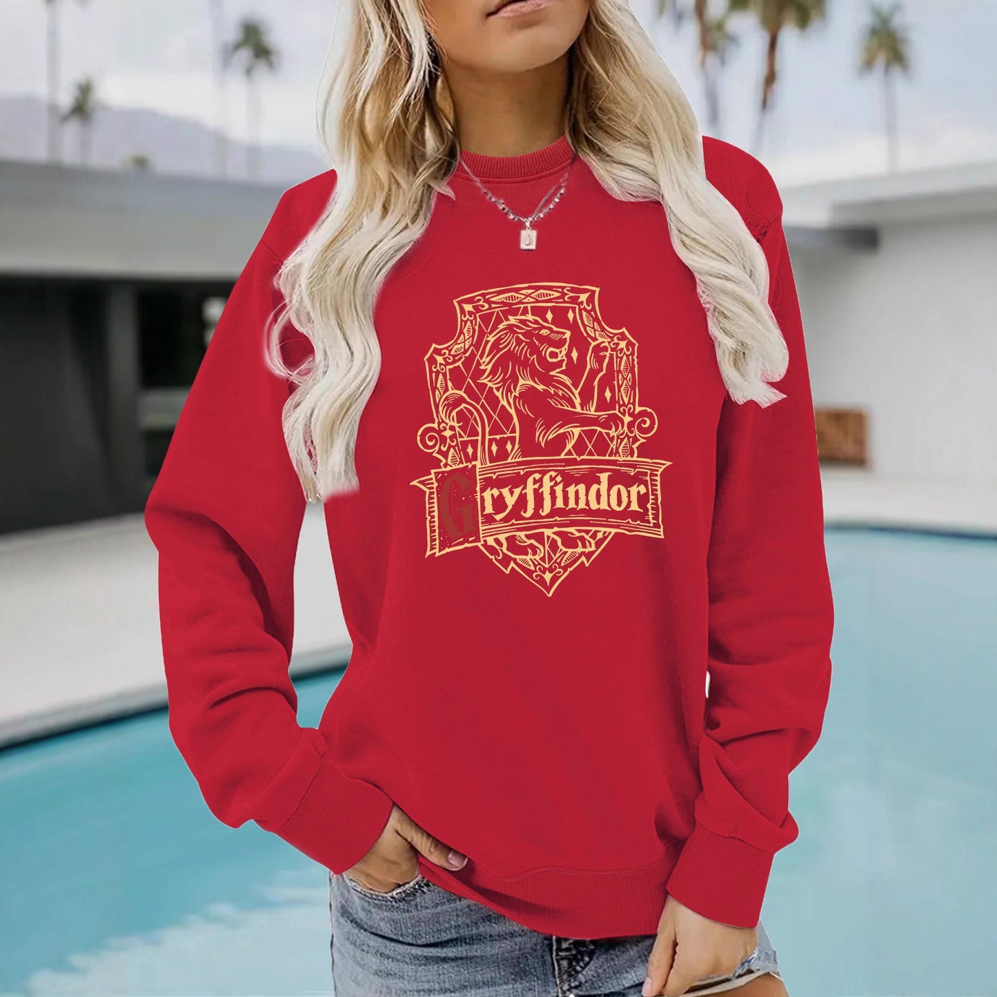 Women's Long Sleeve Shirt Printed Loose Design Sweaters