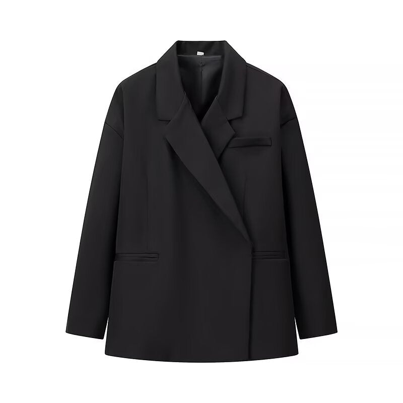 Autumn Three-color Loose Solid Color Mid-length Blazers