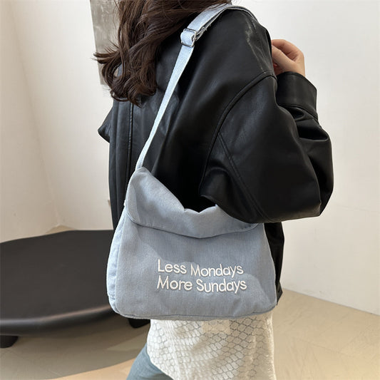 Retro Minority Denim Canvas Large Capacity Crossbody Bags