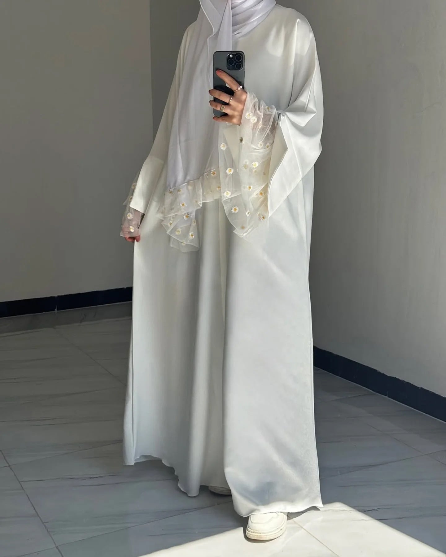 Graceful Turkish Stitching Lace Dress Robe Dresses
