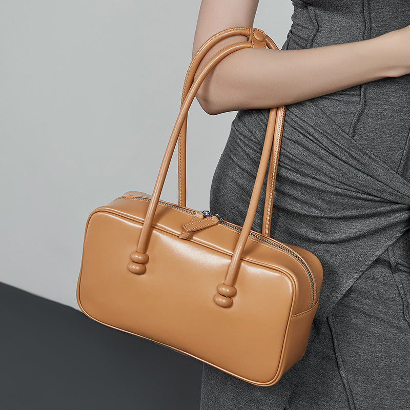 Women's Leather Underarm Large Capacity Boston Armpit Bags