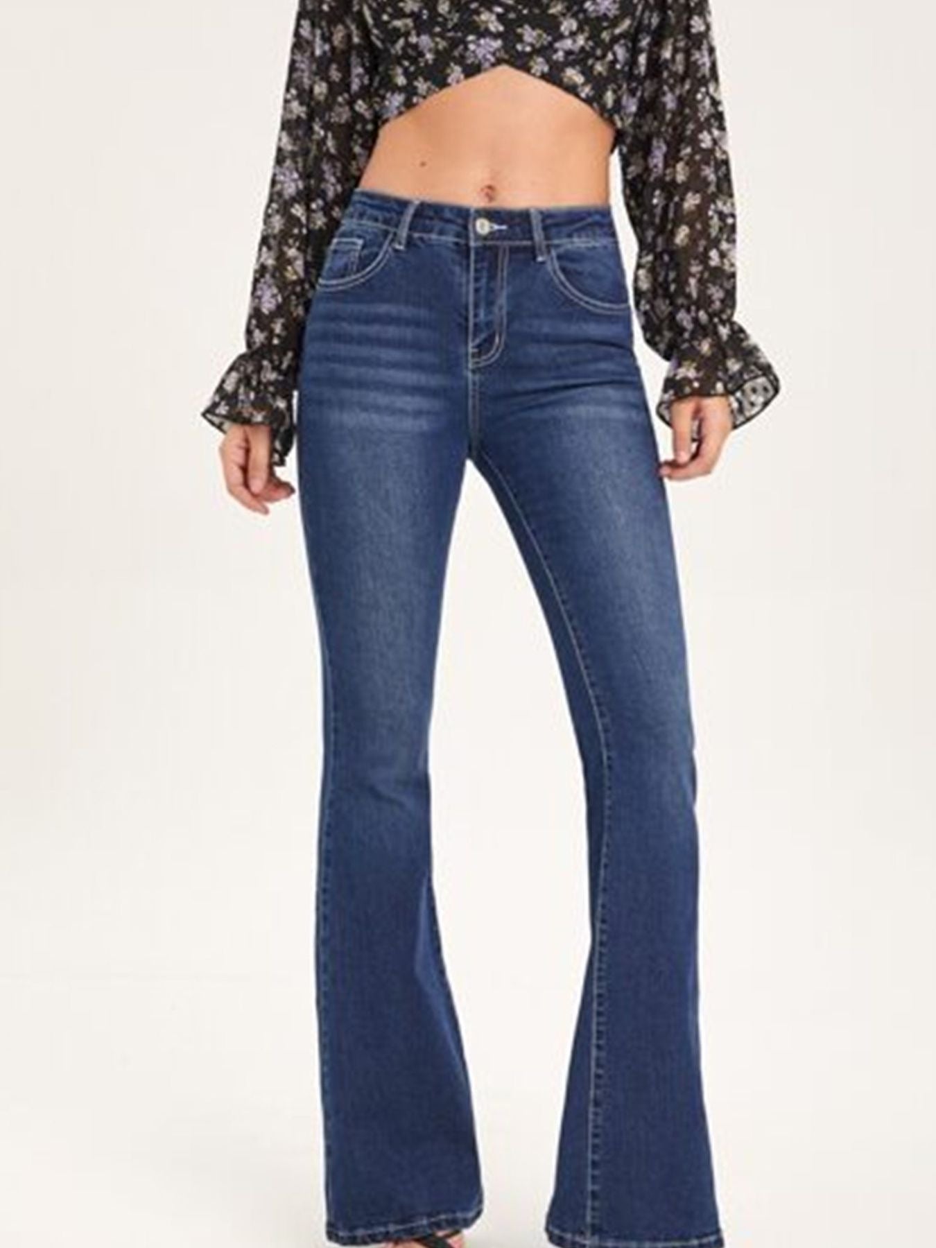 Women's Spring Stretch Low Waist Big Flared Women's Jeans