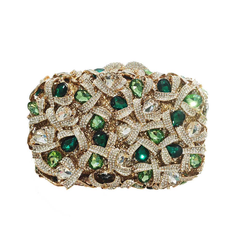 Women's Colorful Luxury Full Steamed Crystal Bun Evening Bags