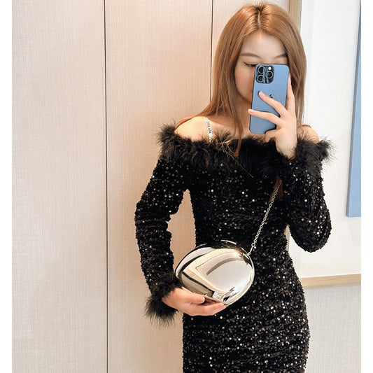 Design Metal Acrylic Goose Egg Fashion Crossbody Bags