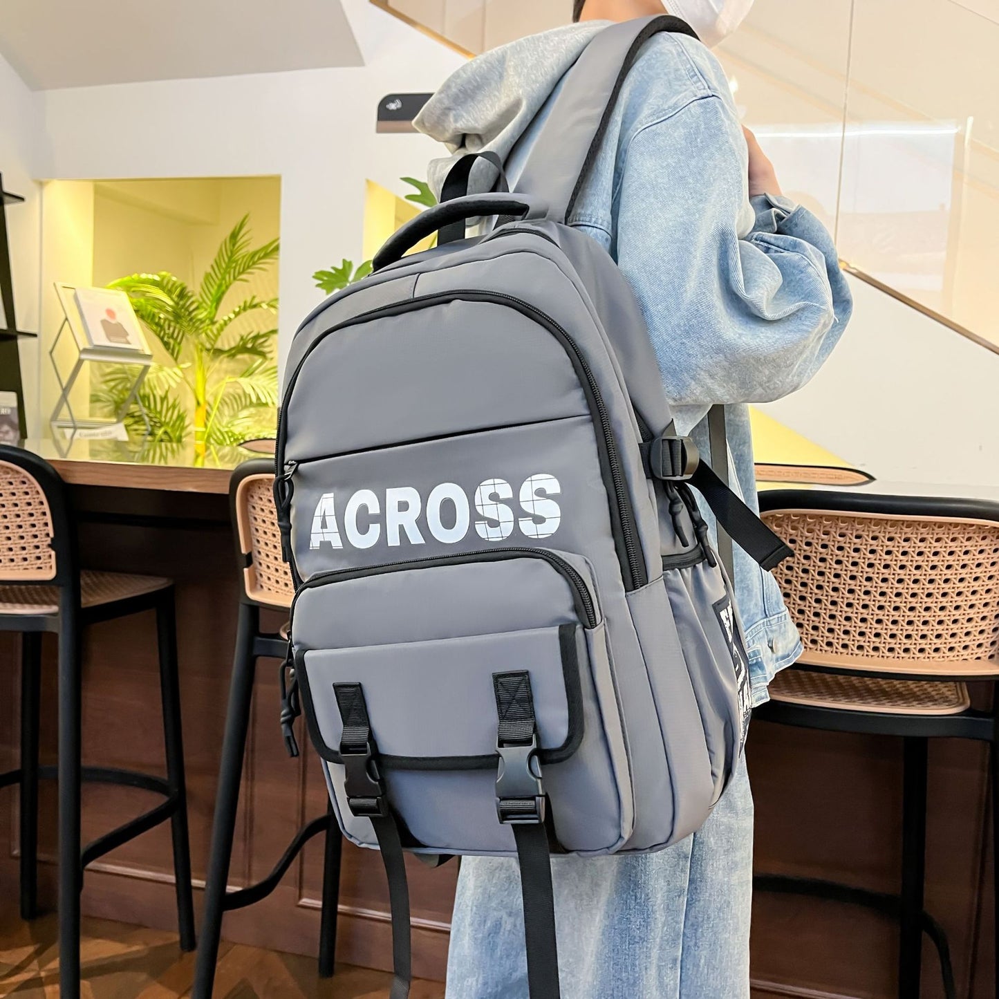 Men's Style Fashion Junior High College Large Middle School Students' Schoolbags