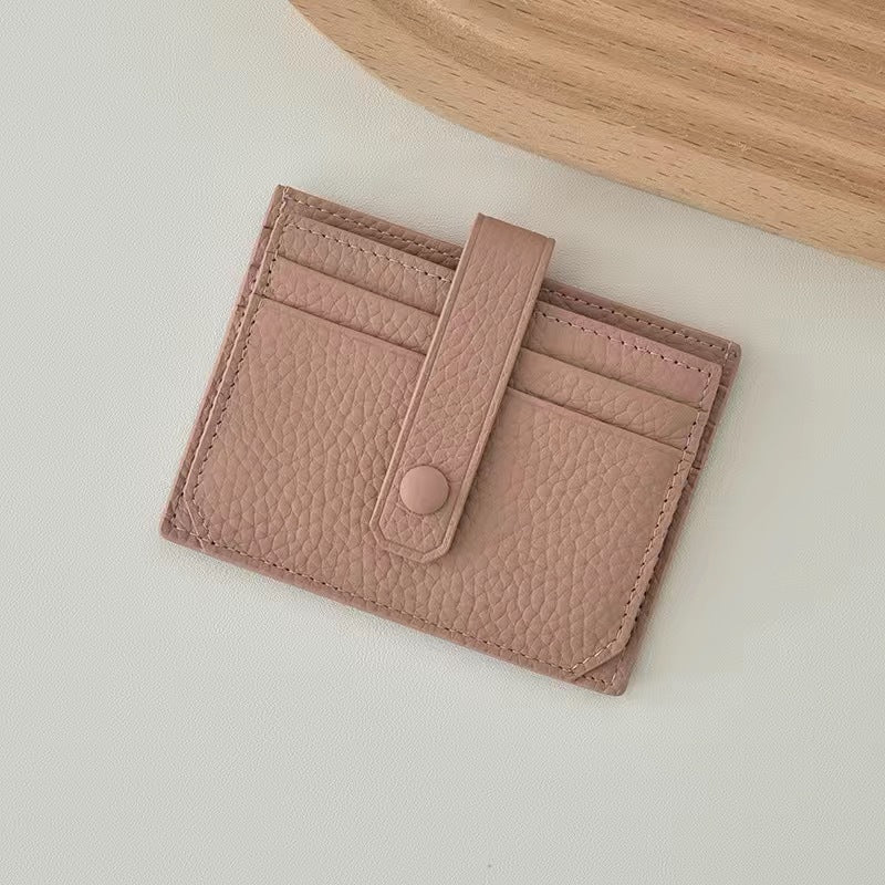 Women's & Men's & Korean Thin Exquisite Leather Cover Card Holder