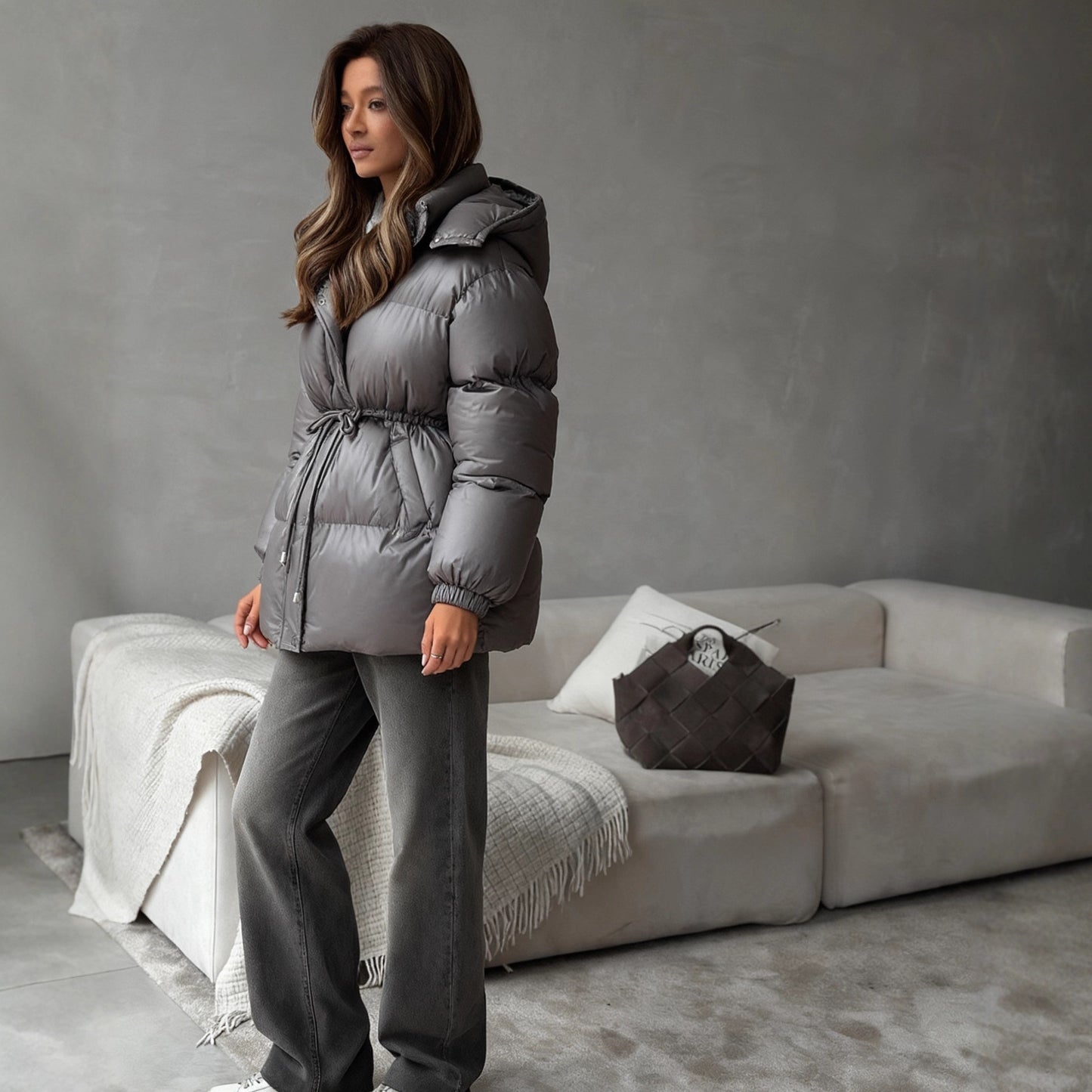 Women's Classic Fashion Casual Drawstring Long-sleeved Coats