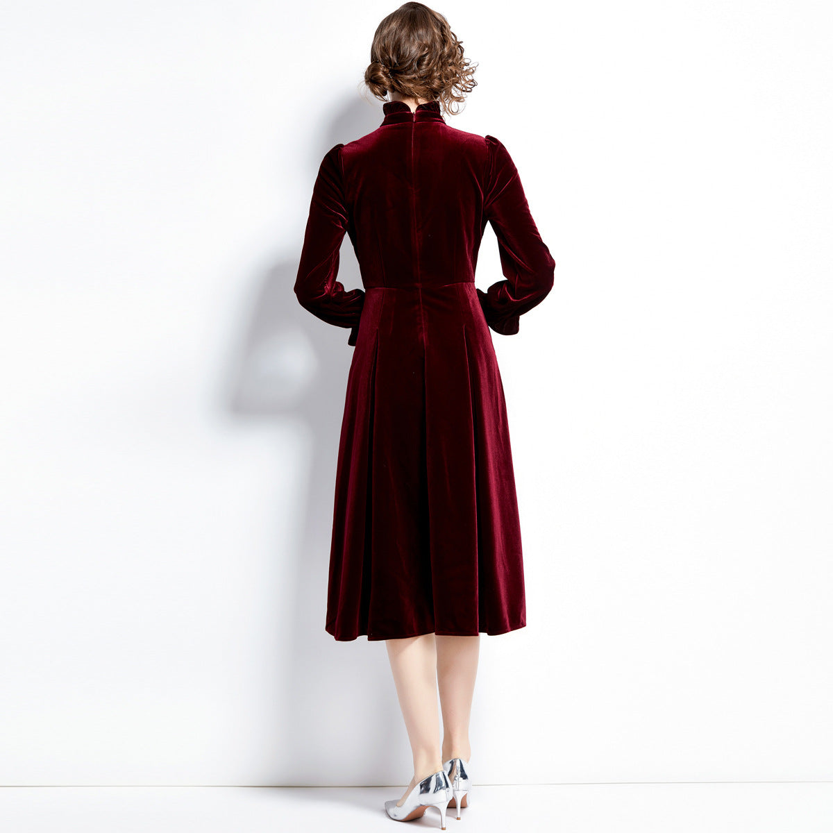 Women's French Elegant Trendy Court Style Hepburn Long-sleeved Dresses