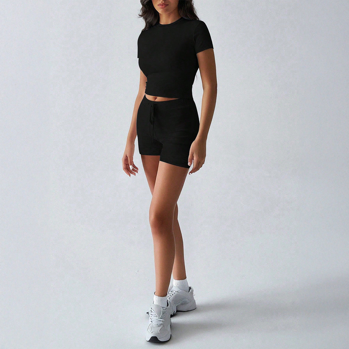 Women's Yoga Sports Style Solid Color Sleeve Fashion Casual Suit