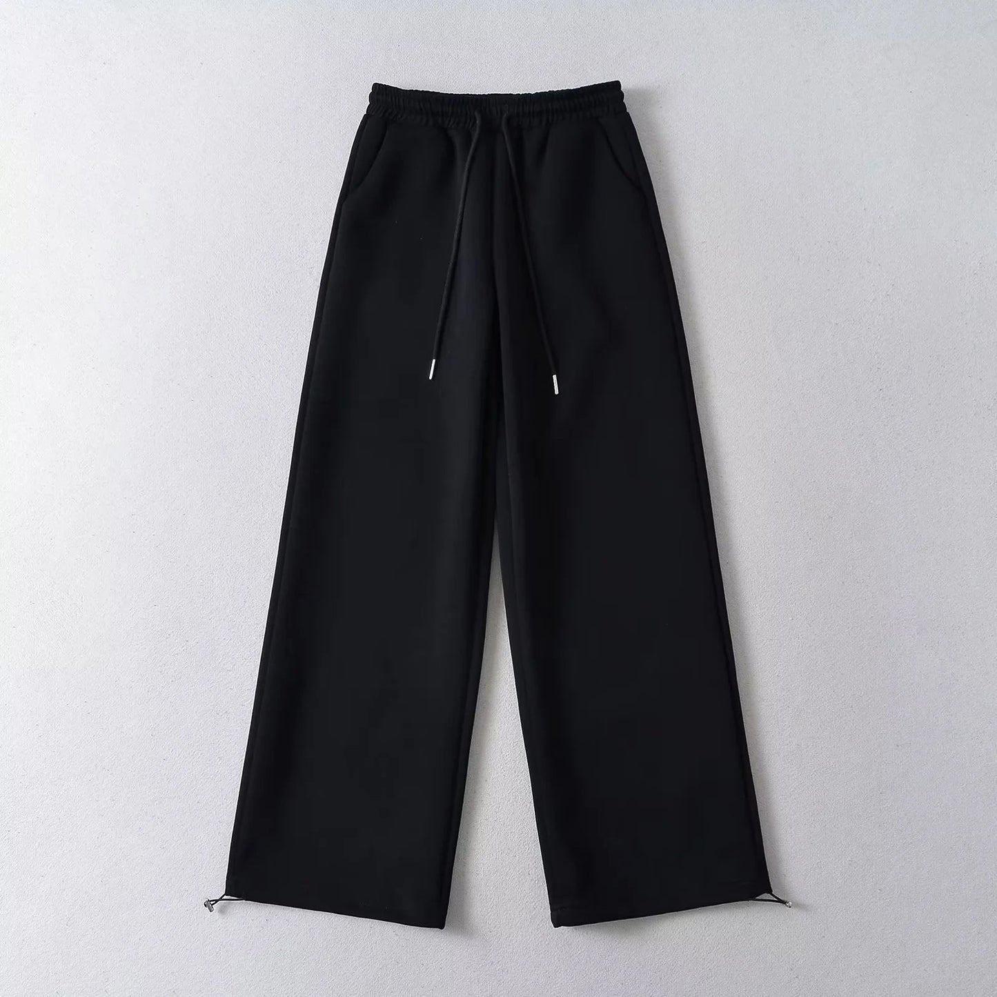 Casual Basic Style Versatile Elastic Lace Pants