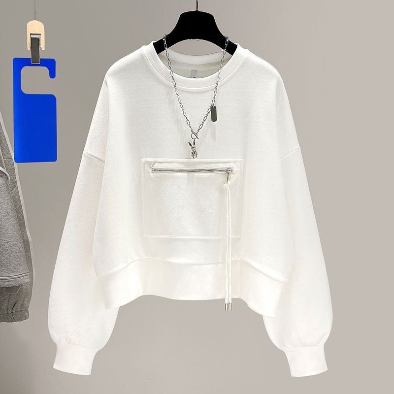 Women's Long-sleeved Korean Style Trendy Loose Zip Pocket Women's Sweater, Sweater