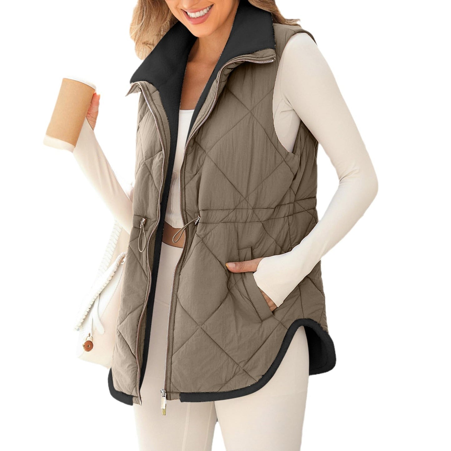 Women's Durable Mid-length Street Hipster Casual Vests