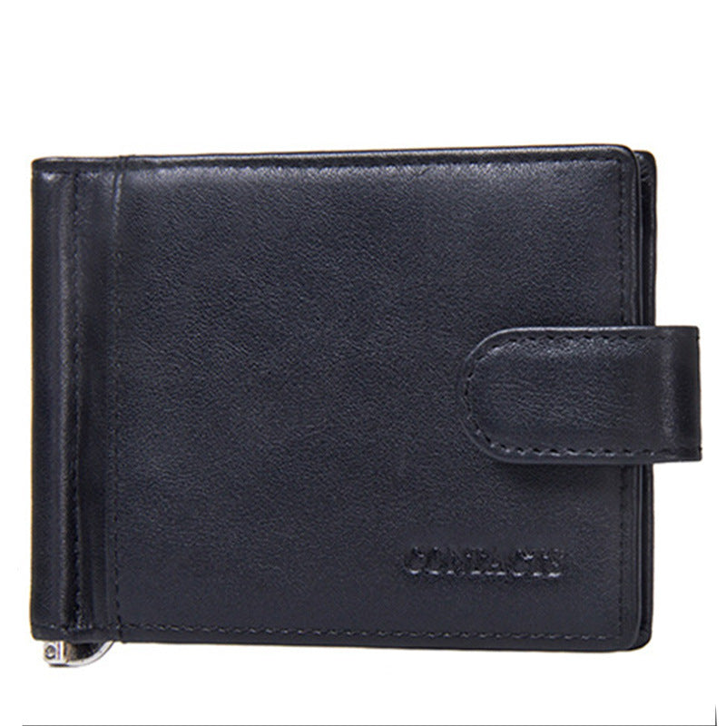 Angel Fashion Leather Clamp First Layer Card Holder