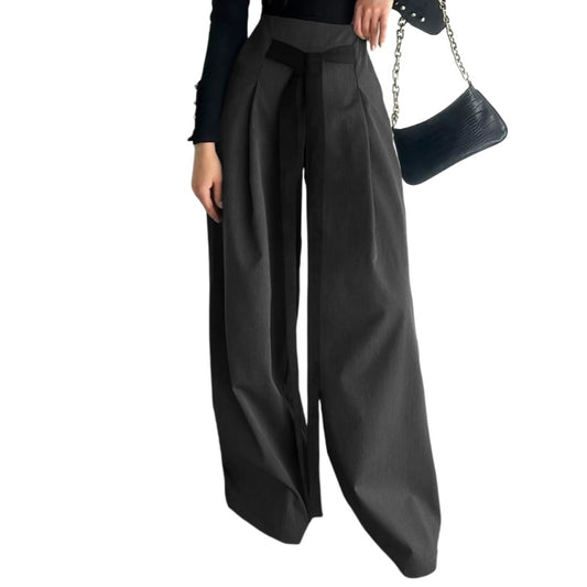 Women's Fashion Wear Casual Tied High Waist Commuter Pants